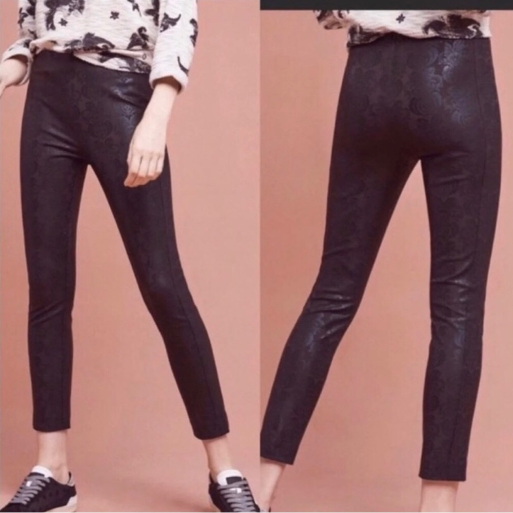 ANTHROPOLOGIE ESSENTIAL SKINNY JACQUARD PANTS GORGEOUS!